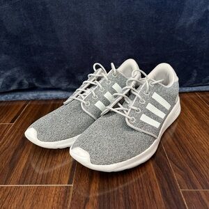 Adidas grey and white shoes